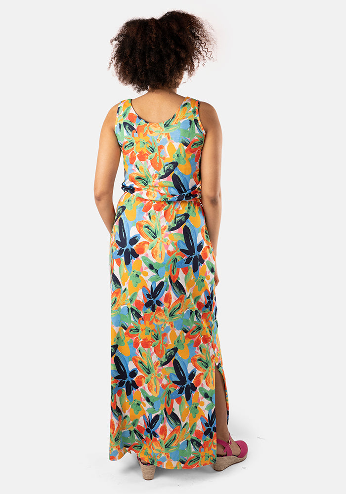 Ella-Ann Painted Floral Print Maxi Dress