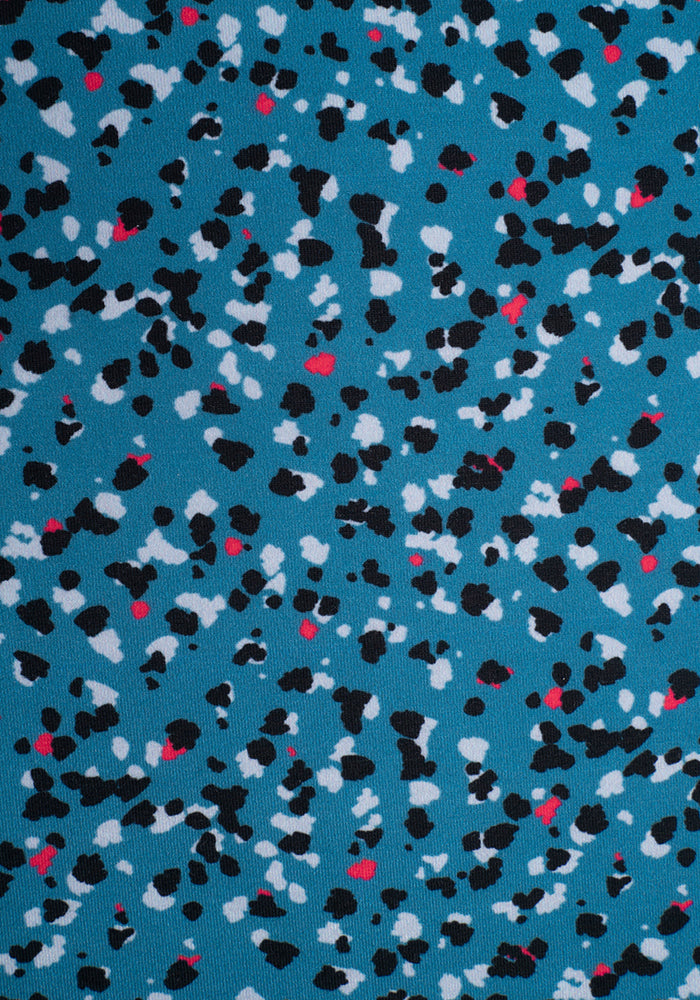 Ellen Blue Confetti Print Midi Dress