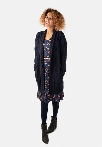 Ellis Navy Textured Coatigan
