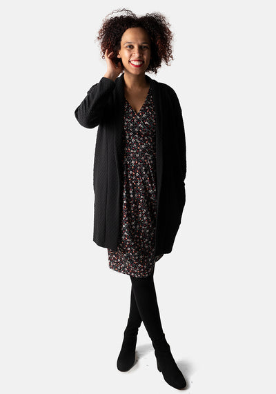 Ellis Black Textured Coatigan