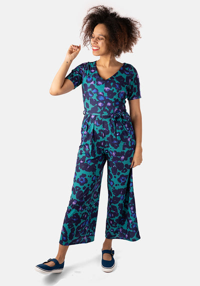 Elsie Animal Print Culotte Leg Jumpsuit