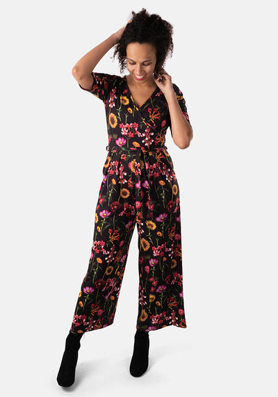 Esther Flower Print Culotte Jumpsuit