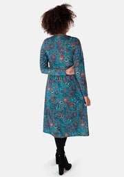 Evie-Mae Nordic Paisley Print Midi Dress