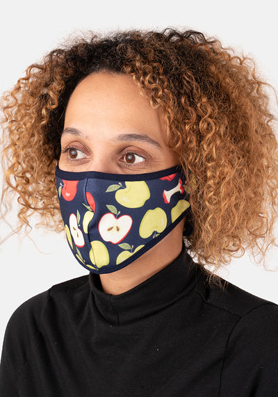 3 Layer Apple Print Reversible Face Cover (Ada)