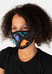 3 Layer Dinosaur Print Reversible Face Cover (Cora)