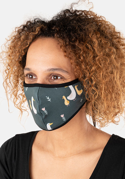3 Layer Geese Print Reversible Face Cover (Fable)
