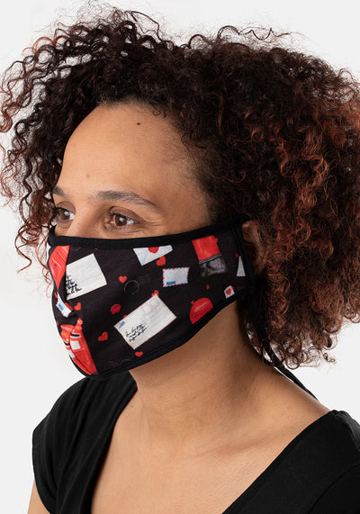 3 Layer Love Letters Print Reversible Face Cover (Juno)