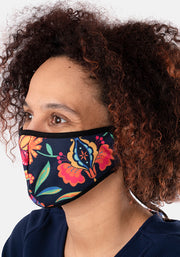 3 Layer Bohemian Floral Print Reversible Face Cover (Lindy)
