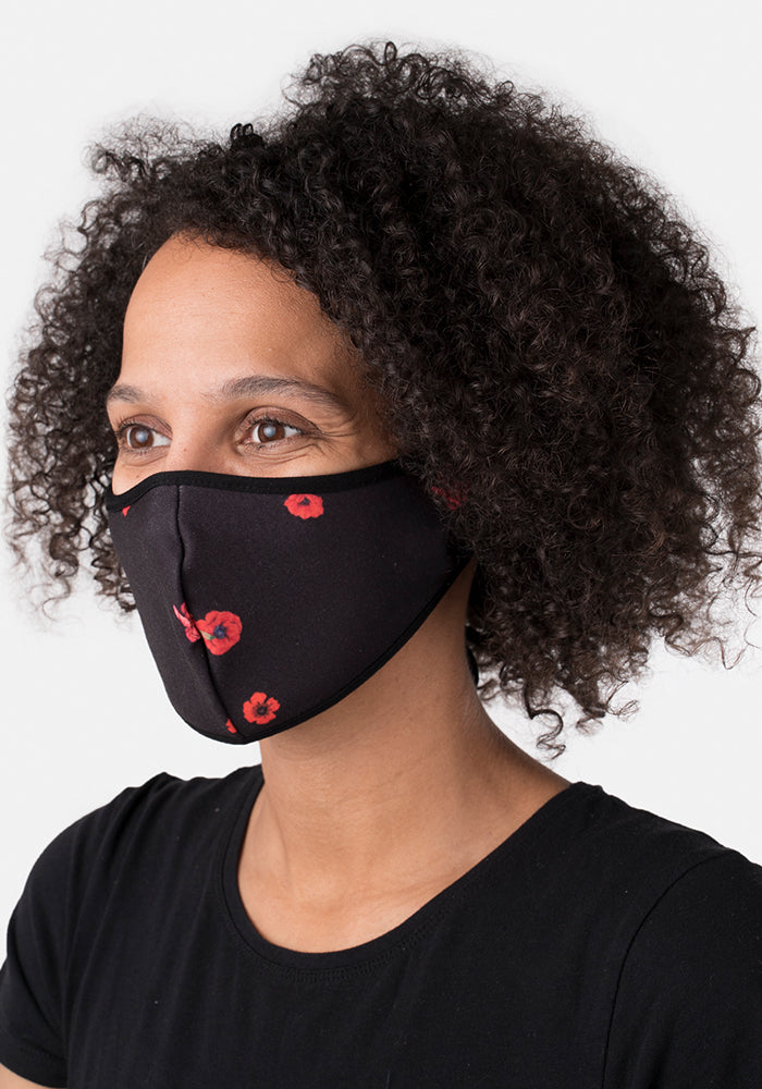 3 Layer Poppy Print Reversible Face Cover (Poppy)