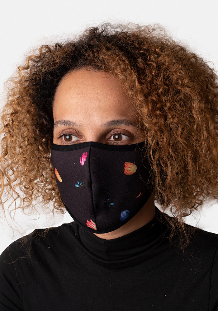 3 Layer Tulip Print Reversible Face Cover (Terri)