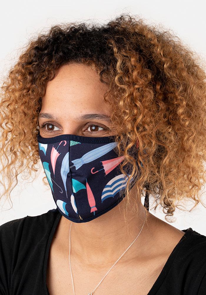 3 Layer Umbrella Print Reversible Face Cover (Tyler)