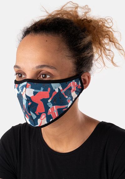3 Layer Dance Print Reversible Face Cover (Aretha)