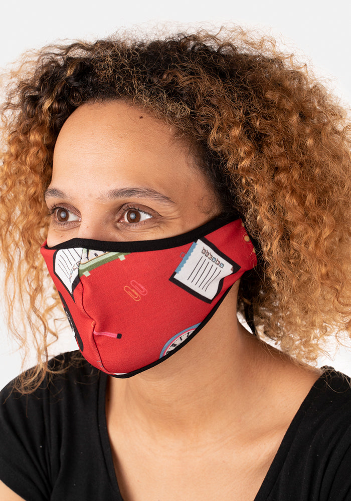 3 Layer Office Print Reversible Face Cover (Mason)