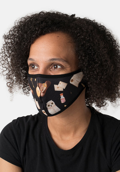 3 Layer Witch & Wizard Reversible Face Cover (Melissa)