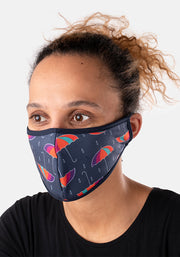 3 Layer Umbrella Print Reversible Face Cover (Una)