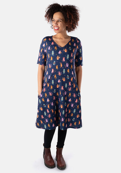 Felix Musical Cat Print Dress
