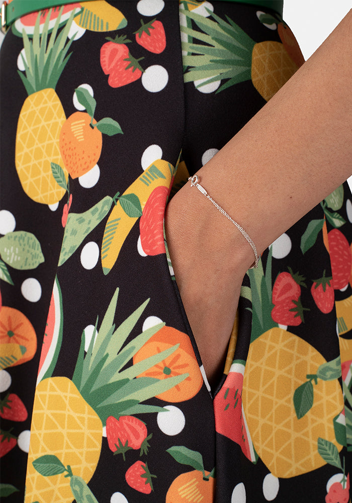 Florrie Tropical Fruit Print Swing Dress
