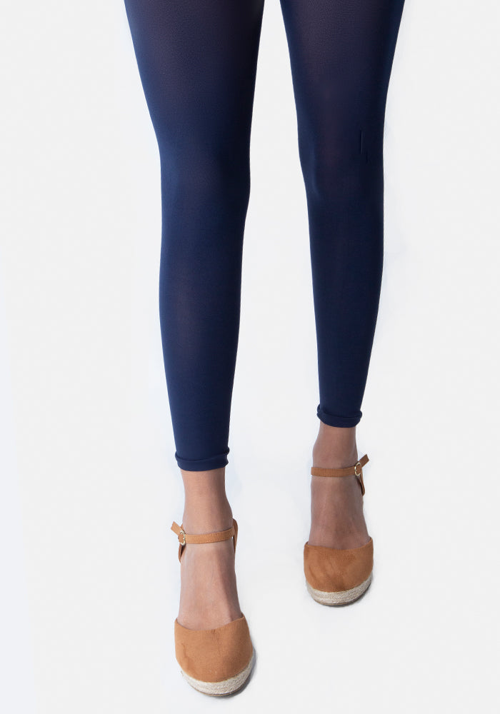 Front view of 50 Denier Premium Footless Tights (Navy)