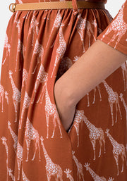 Freddy Giraffe Print Dress Rust