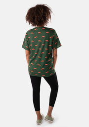 Freya Green Fox Print Unisex Adults T-Shirt