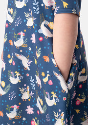 Children's Wandering Geese Print Dress (Gaggle)