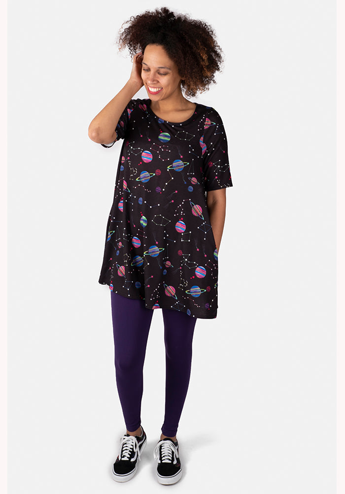 Galaxy Space & Planet Print Tunic