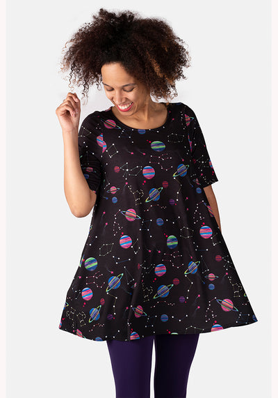 Galaxy Space & Planet Print Tunic