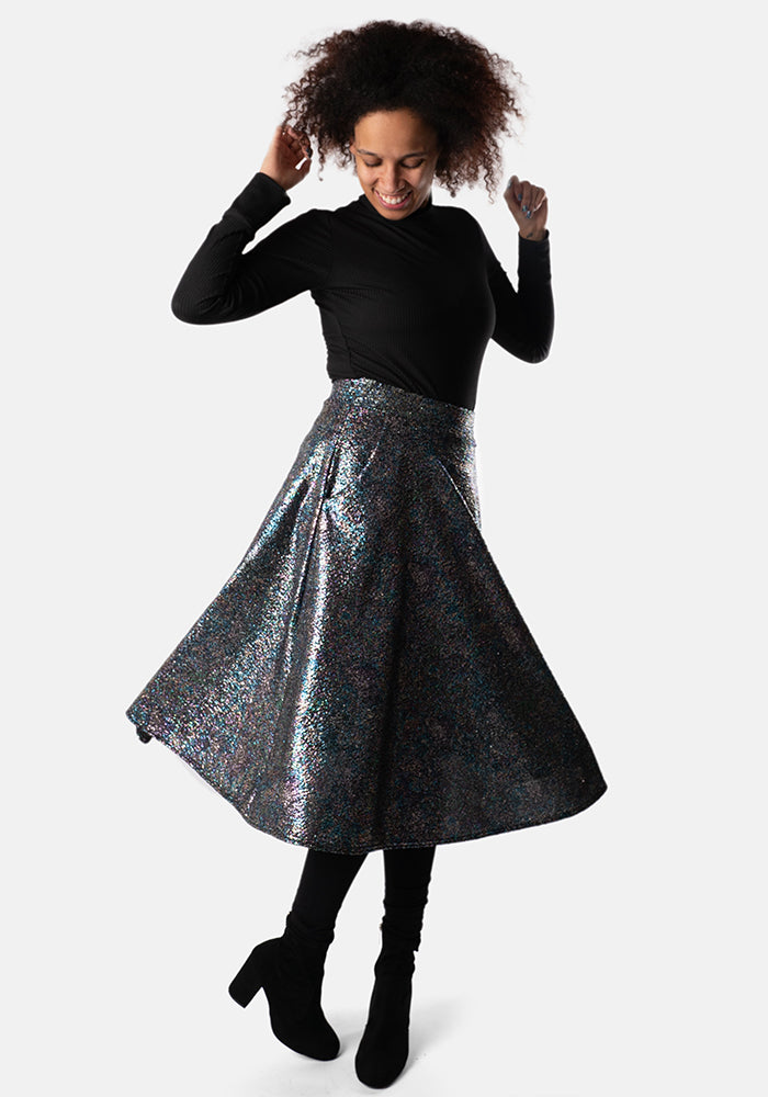 Garland Rainbow Sparkle Midi A-Line Skirt