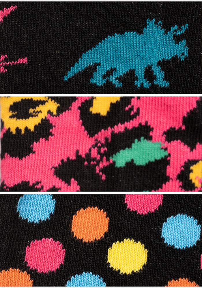 3 Pack Dinosaur, Animal & Spot Knit Socks