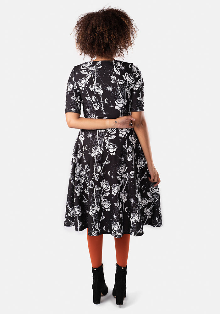 Gossamer Roses & Spider Print Swing Dress