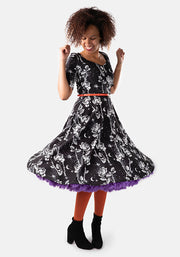 Gossamer Roses & Spider Print Swing Dress