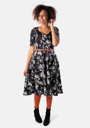 Gossamer Roses & Spider Print Swing Dress