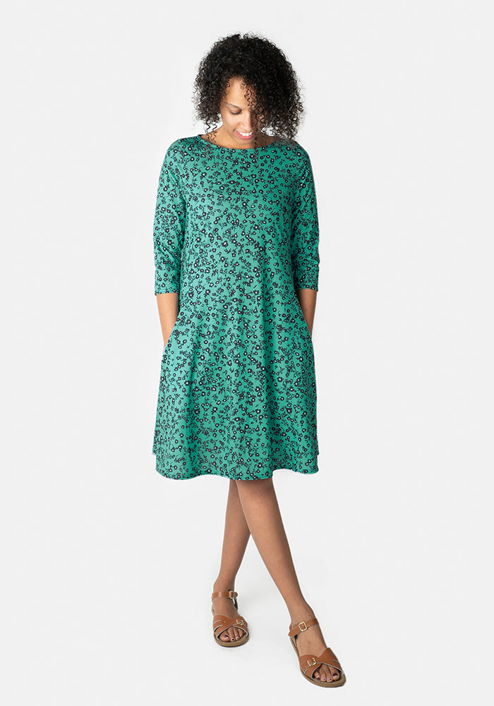 Angelica Green Floral Print Dress