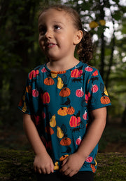 Children's Pumpkins & Black Cat Print T-Shirt (Jinx)