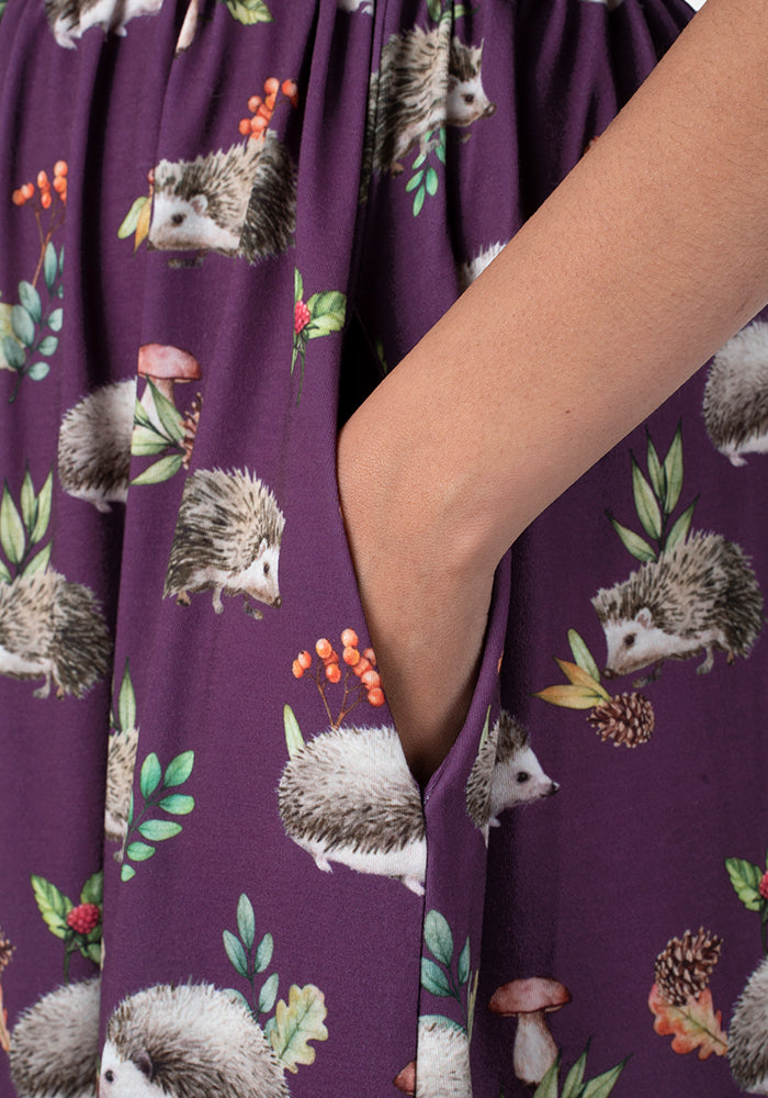 Hadley Purple Hedgehog Print Dress