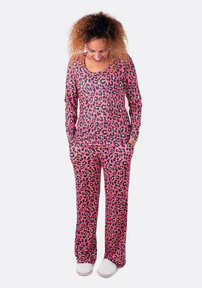 Hana Bright Pink Animal Print Pyjama Set
