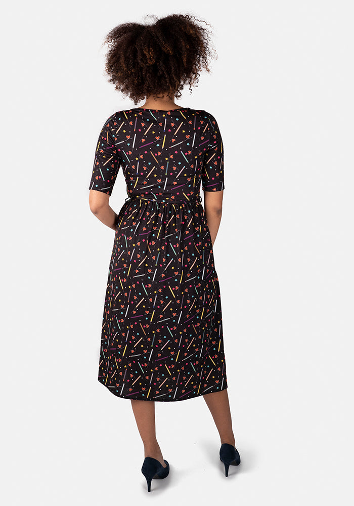 Hanan Love Pencils Print Midi Dress