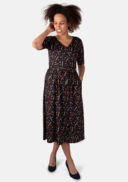 Hanan Love Pencils Print Midi Dress