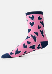 3 Pack Unicorn, Stripe & Heart Knit Socks