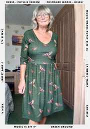Phyllis Pheasant Print Dress