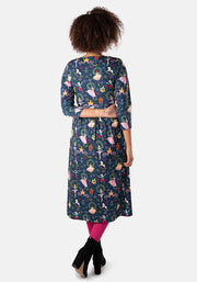 Hermione Nutcracker Print Midi Dress