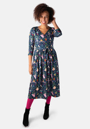 Hermione Nutcracker Print Midi Dress