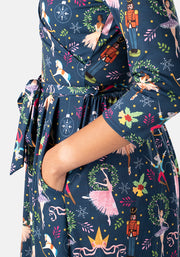 Hermione Nutcracker Print Midi Dress