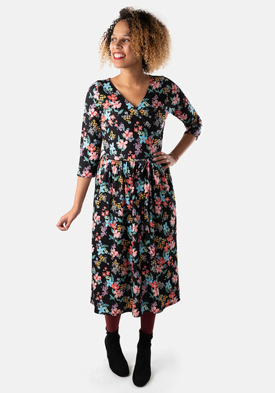 Hilary Floral Print Midi Dress