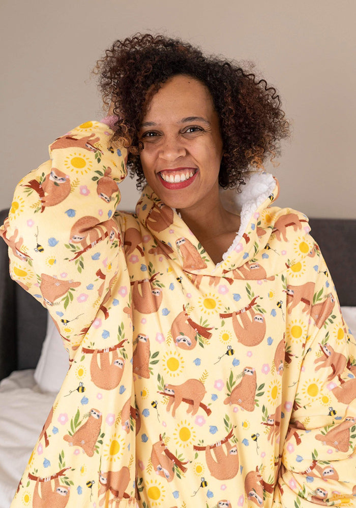Popsy Pop-On Oversize Sloth Print Hoodie