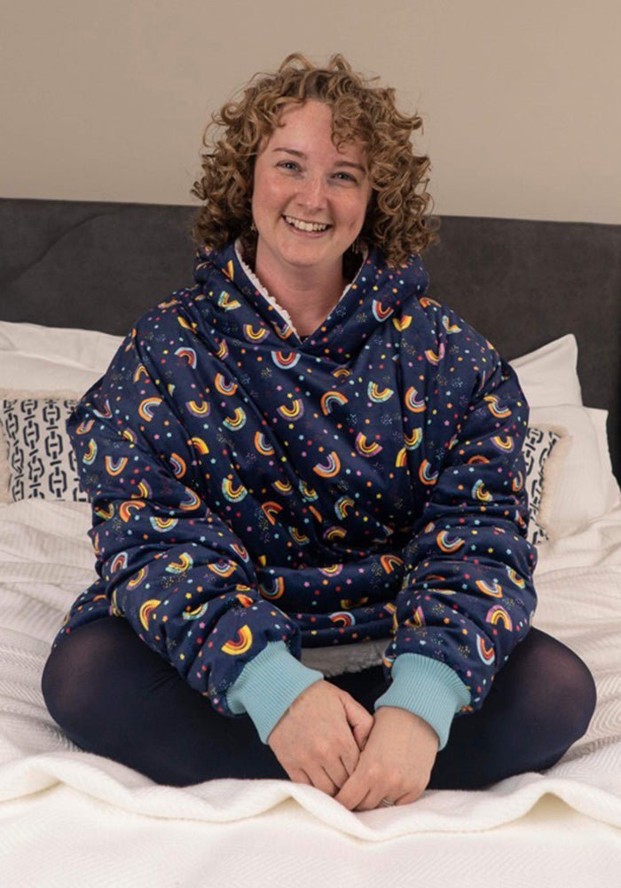 Popsy Pop-On Oversize Rainbow Print Hoodie