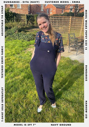 Diya Plain Navy Dungaree