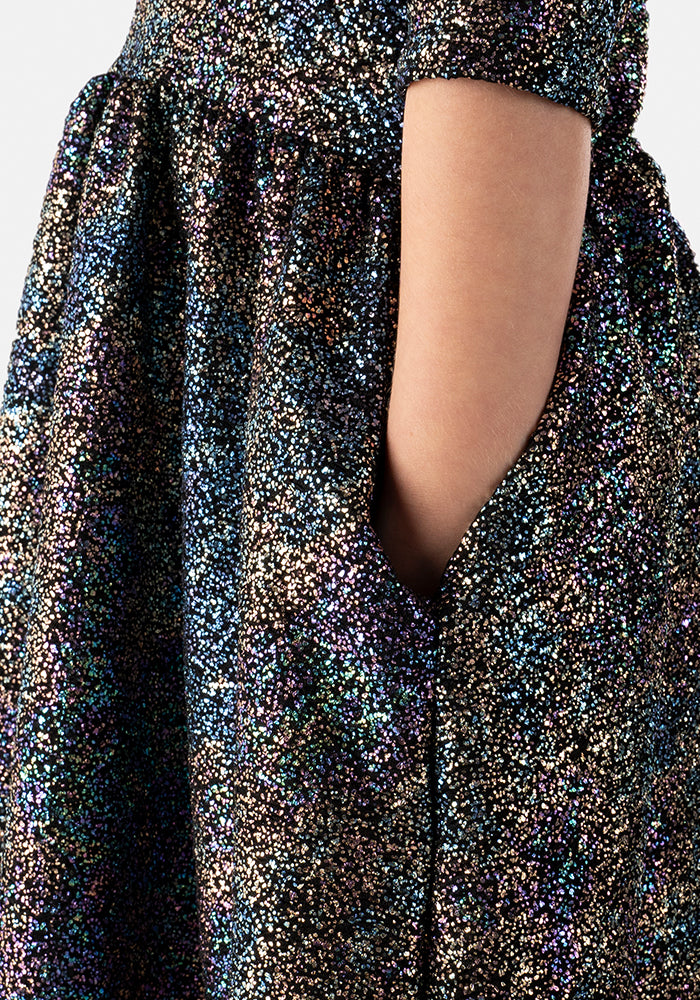 Children's Rainbow Sparkle Print Dress (Iris)