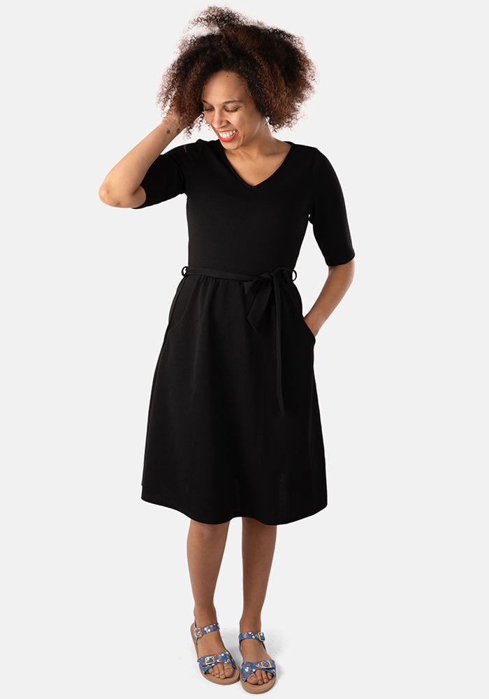 Front view of Jacinta Black Dress
