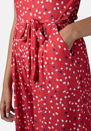 Jamie Red Ditsy Heart Culotte Jumpsuit